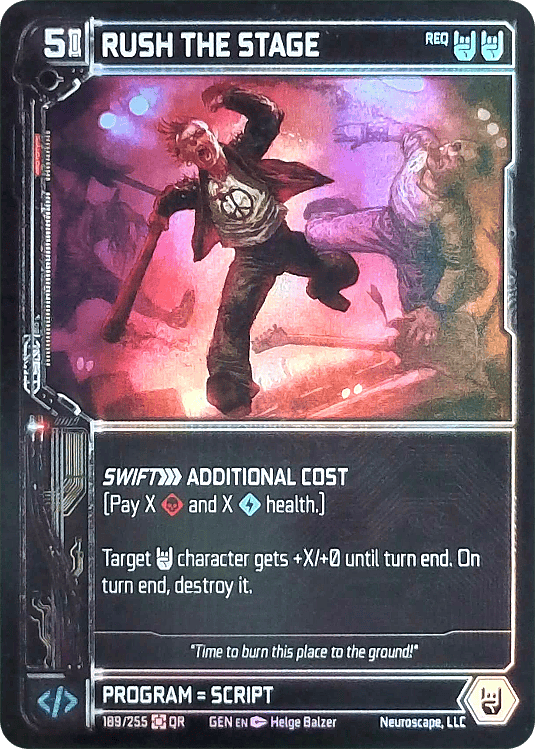 Neuroscape TCG - Rush The Stage GEN-189 Foil