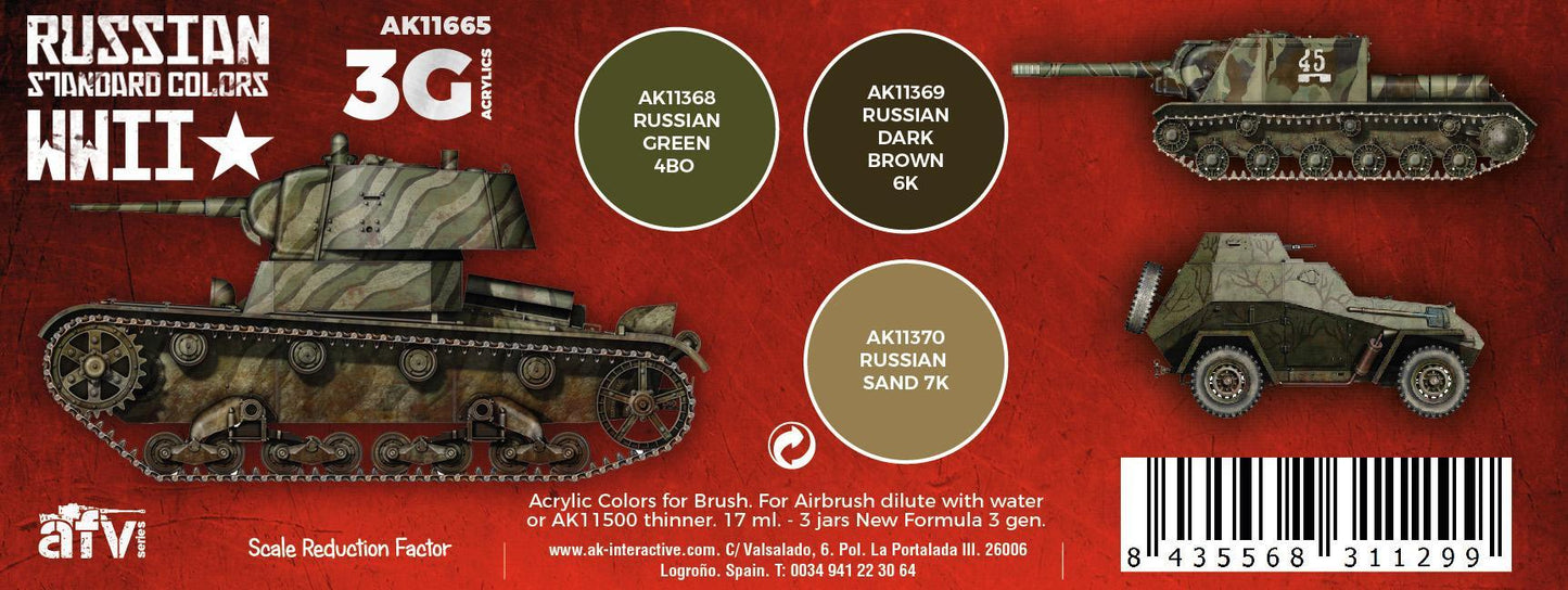 AK Interactive - 3G Special Set: Russian Standard Colors WWII (3ct)