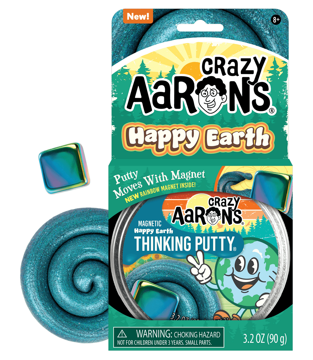 Crazy Aaron's: Happy Earth - Full Size 4" Thinking Putty Tin with Magnet