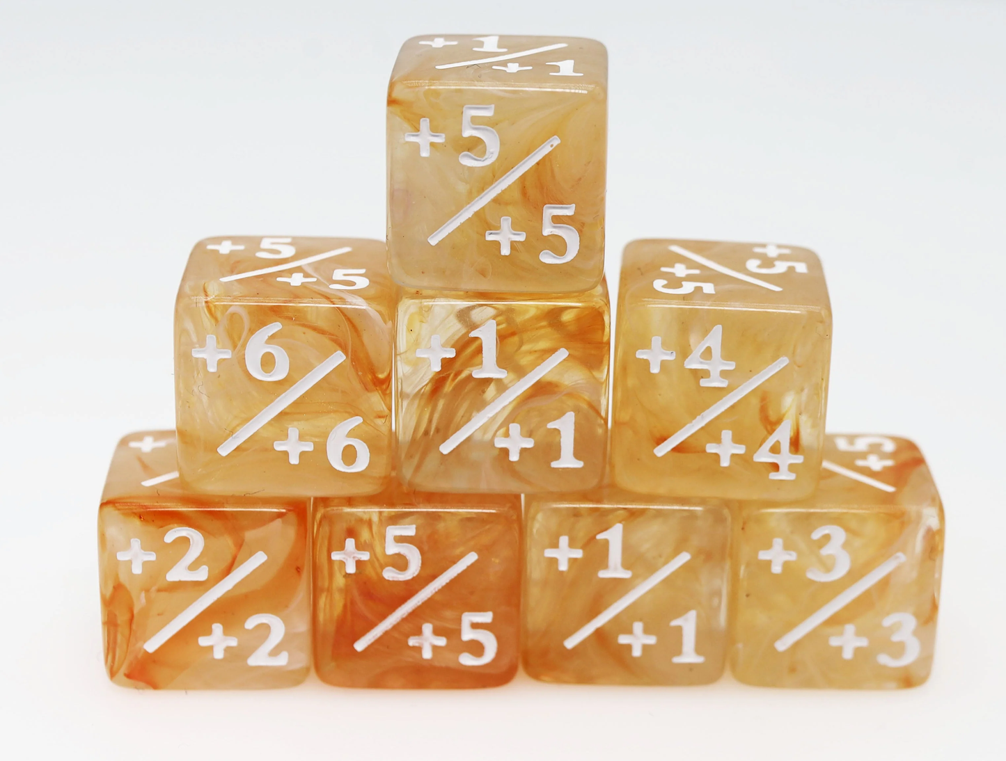 Foam Brain Games - +1/+1 Orange & White Counters for Magic - Set of 8