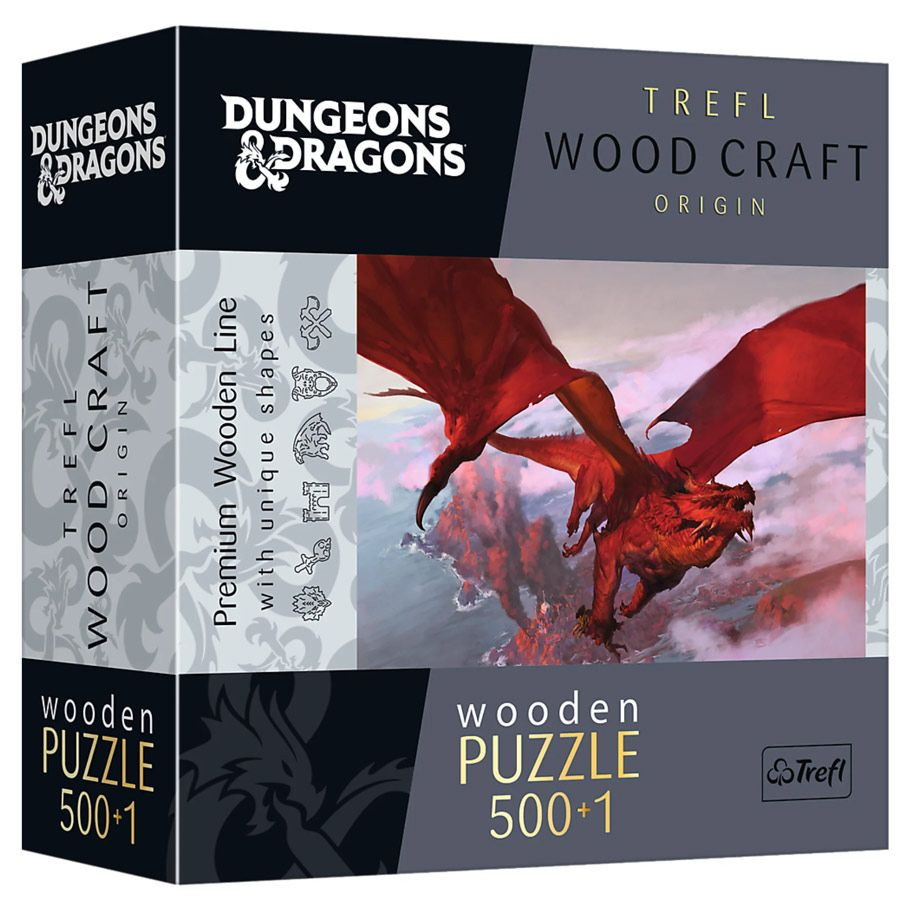Trefl Wood Craft - D&D: Red Dragon Wooden Puzzle (500 + 1 Piece)