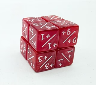 Foam Brain Games - Dice Set: +1/+1 Pearl Red Counters for Magic (Set of 8)