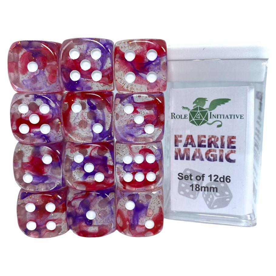 d6 Cube 18mm Diffusion Faerie Magic (12 count)