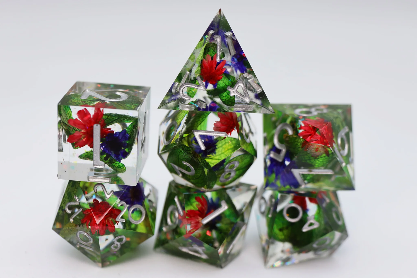Foam Brain Games - Sharp Edge Resin RPG Dice Set: Harmonious Buds