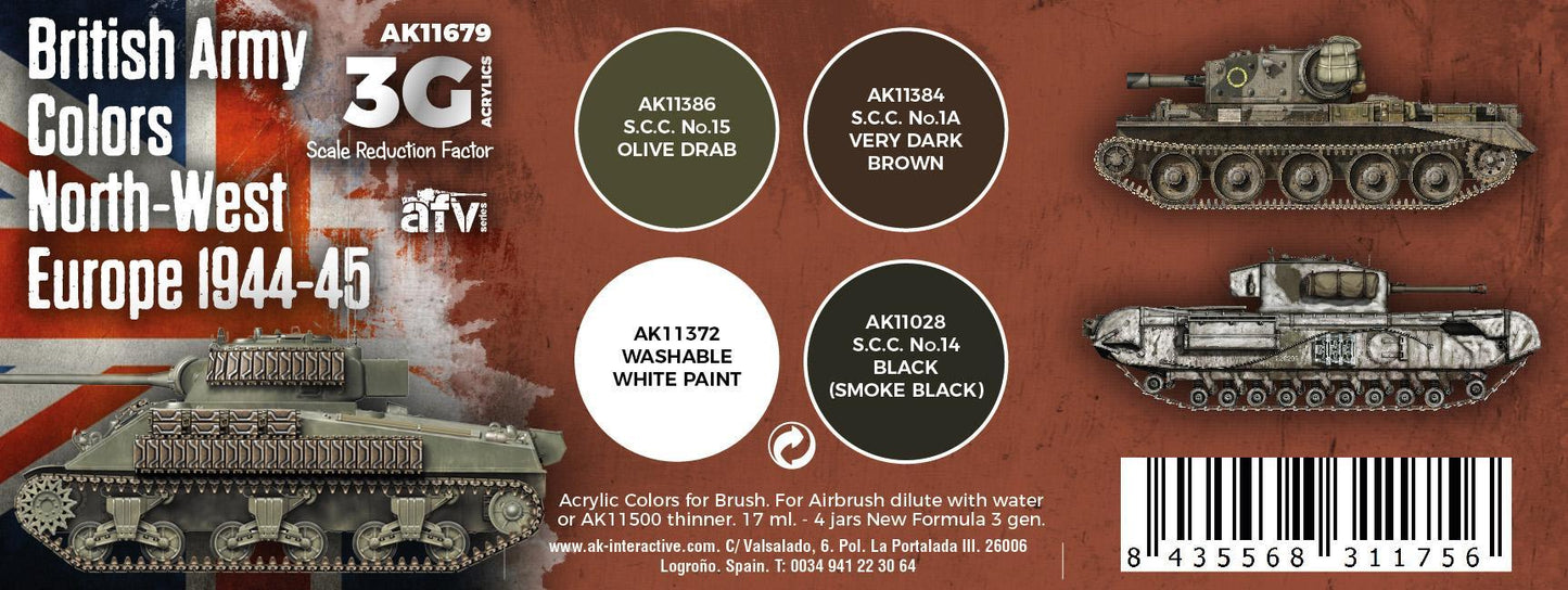 AK Interactive - 3G Special Set: British Army Colors North-West Europe 1944-45 (4ct)