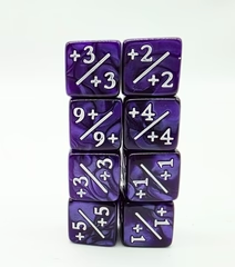 Foam Brain Games - Dice Set: +1/+1 Pearl Purple Counters for Magic (Set of 8)