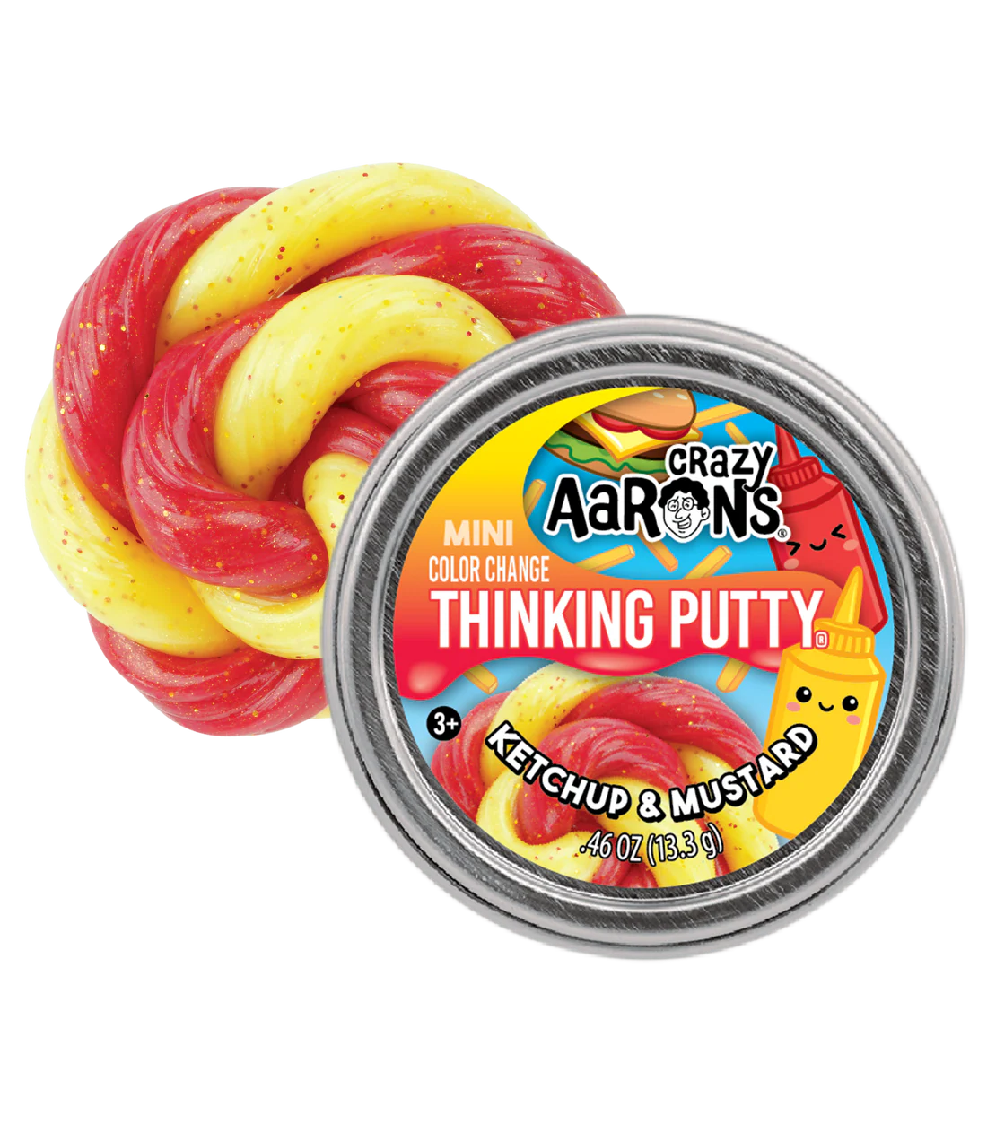 Crazy Aaron's: Ketchup and Mustard - Mini Thinking Putty Tin (0.47 oz)