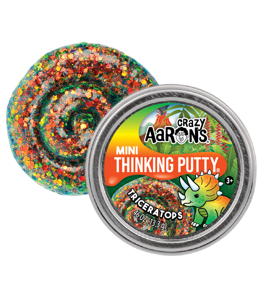 Crazy Aaron's: Triceratops - Mini Thinking Putty Tin (0.47 oz)