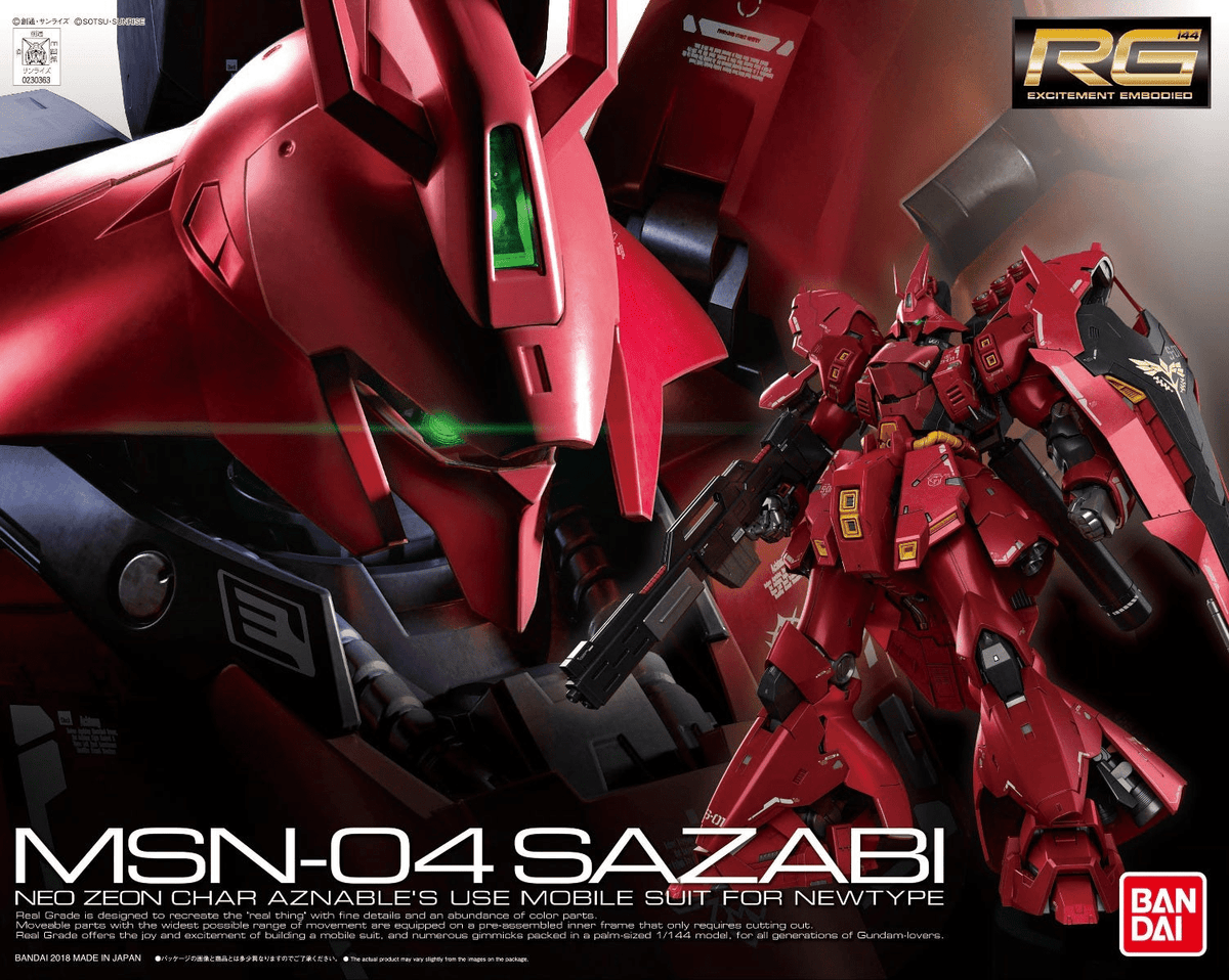 Bandai Gundam - Gunpla RG: Sazabi (1/144 | 29) - The Feisty Goblin Gamehouse -