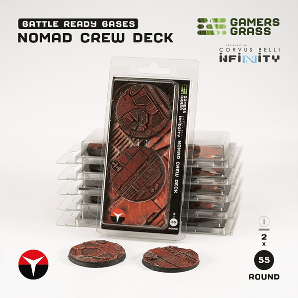 Battle Ready Bases: Nomad Crew Deck- Round 55mm (2x) - The Feisty Goblin Gamehouse -