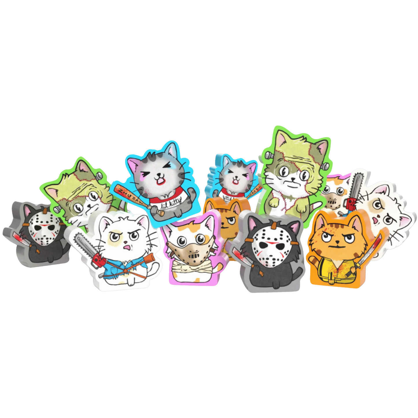 Cats VS Cucumbers - Killer Kittens Meeples Set