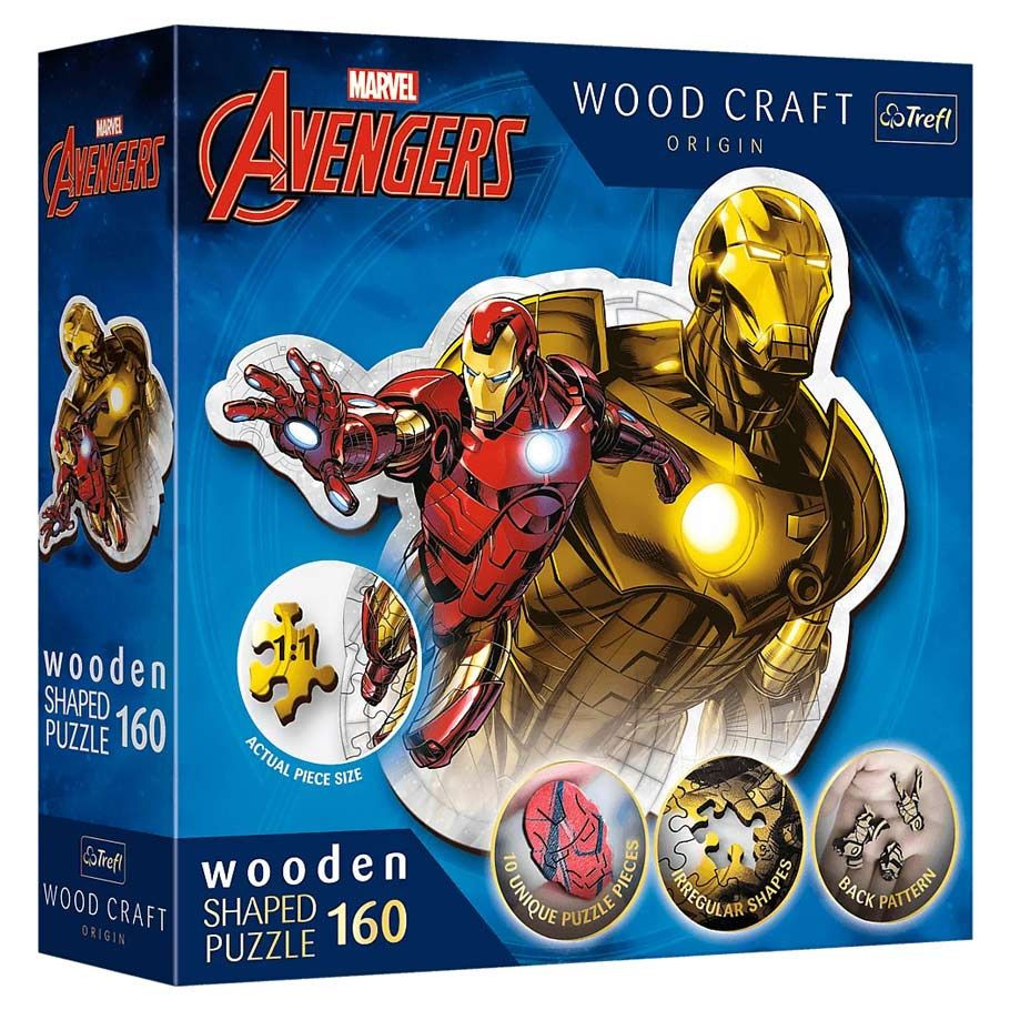 Trefl Wood Craft - Marvel: Brave Iron Man Wooden Puzzle (160 Piece)
