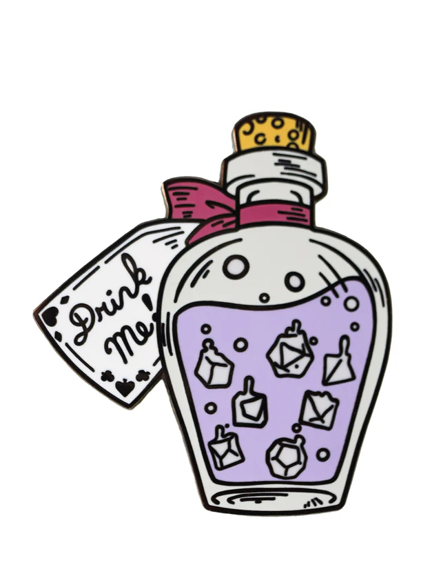 Foam Brain Games - Alice's Adventures in Diceland: Drink Me - Enamel Pin