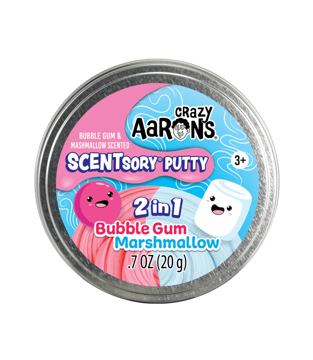 Crazy Aaron's: Bubblegum/Marshmallow - 2.75" SCENTsory Duos Putty Tin - The Feisty Goblin Gamehouse -