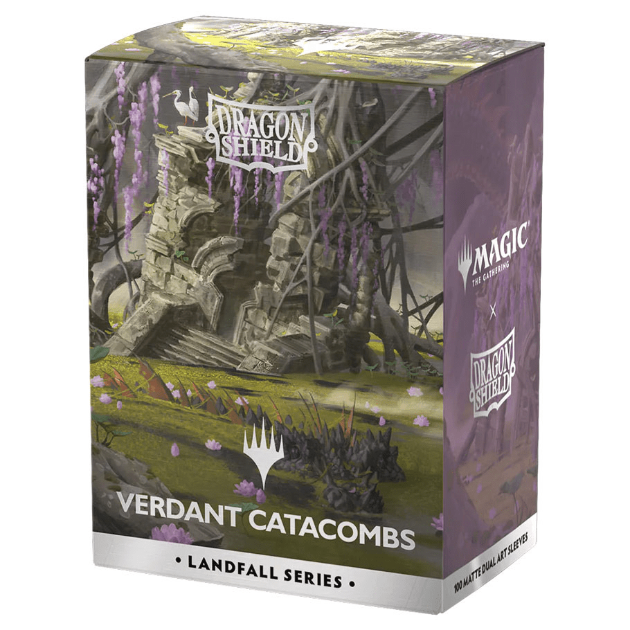 Dragon Shield Sleeves: Standard DUAL- Matte 'MTG Landfall Series- Verdant Catacombs' Art (100 ct.) - The Feisty Goblin Gamehouse -
