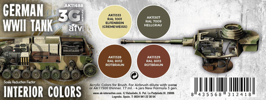 AK Interactive - 3G Special Set: German WWII Tank Interior Colors (4ct)