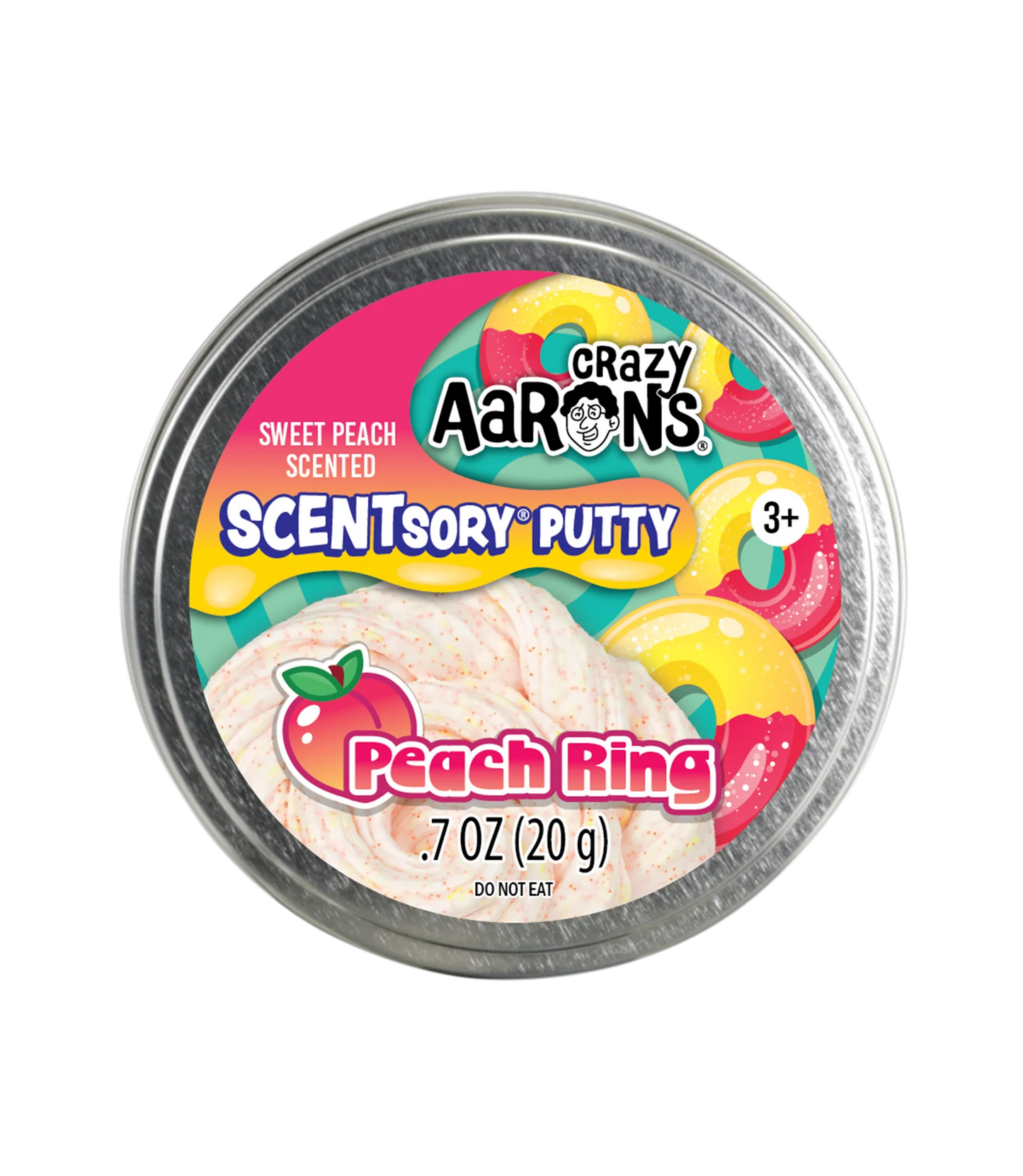 Crazy Aaron's: Peach Ring - 2.75" SCENTsory Putty Tin