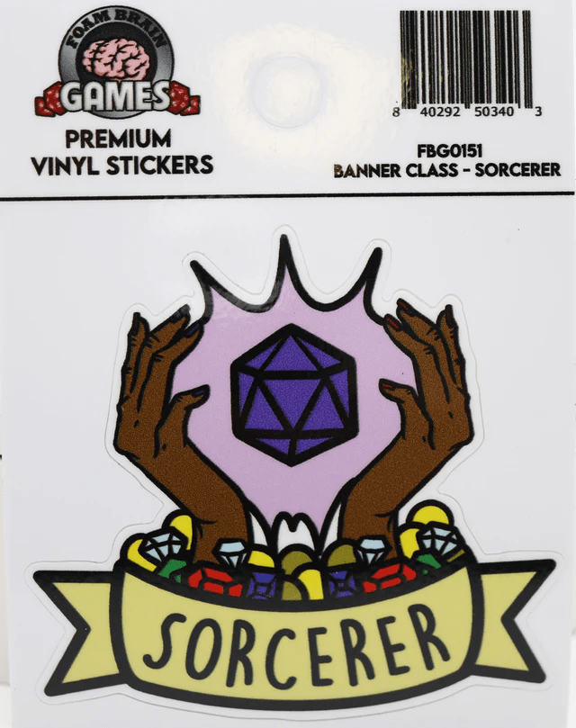 Foam Brain - Banner Class Sticker: Sorcerer - The Feisty Goblin Gamehouse -