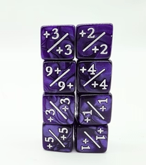 Foam Brain Games - Dice Set: +1/+1 Pearl Purple Counters for Magic (Set of 8) - The Feisty Goblin Gamehouse -