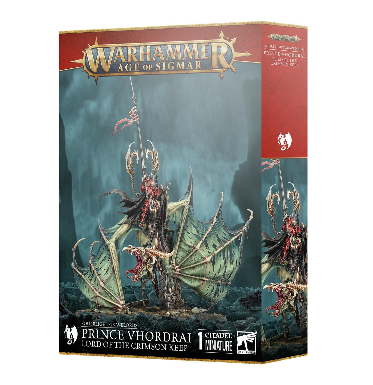 Warhammer Age of Sigmar - Soulblight Gravelords: Prince Vhordrai Lord Crimson Keep - The Feisty Goblin Gamehouse -