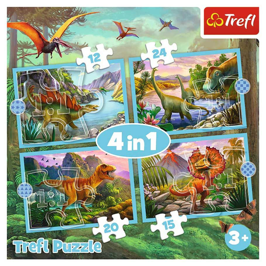 Trefl Preschool - Unique Dinosaurs 4 in 1 Puzzle