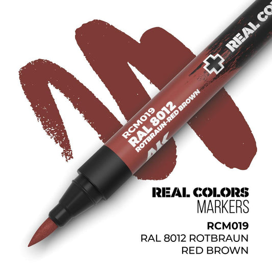 AK Interactive - Real Colors Markers: RAL 8012 Rotbraun-Red Brown