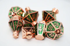 Foam Brain Games - Moonlit Lantern: Coppered Acidfire (Metal RPG Dice Set)