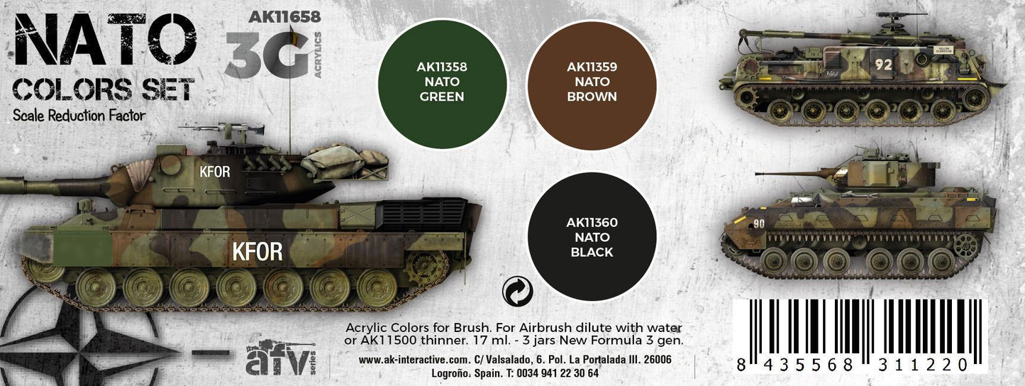 AK Interactive - 3G Special Set: Nato Colors Set (3ct)