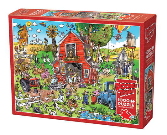 Cobble Hill - DoodleTown: Farmyard Folly Puzzle (1000 Piece)