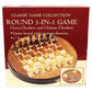 Walnut Round 3-in-1 Set [Chess/Checkers/Chinese Checkers] (John Hansen Company)