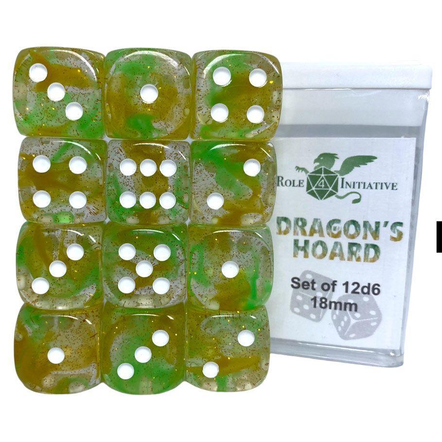 d6 Cube 18mm Diffusion Dragon's Hoard (12 count)