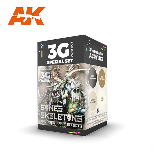 AK Interactive - Wargame Color 3G Special Set: Bones And Skeletons And Dead Army Effects (4ct)