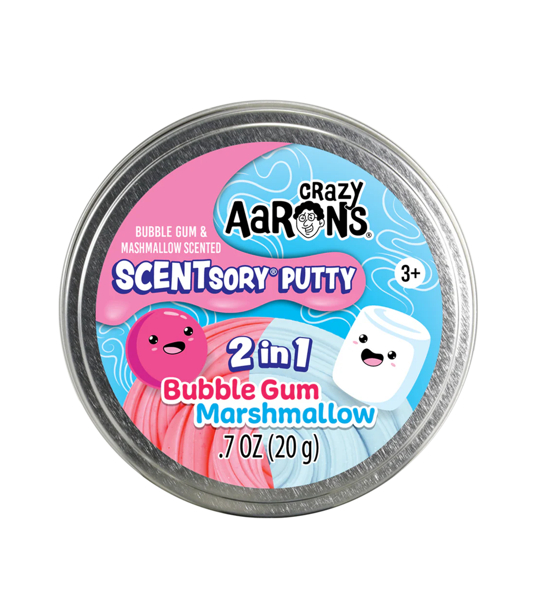 Crazy Aaron's: Bubblegum/Marshmallow - 2.75" SCENTsory Duos Putty Tin