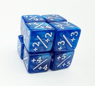 Foam Brain Games - Dice Set: +1/+1 Pearl Blue Counters for Magic (Set of 8)
