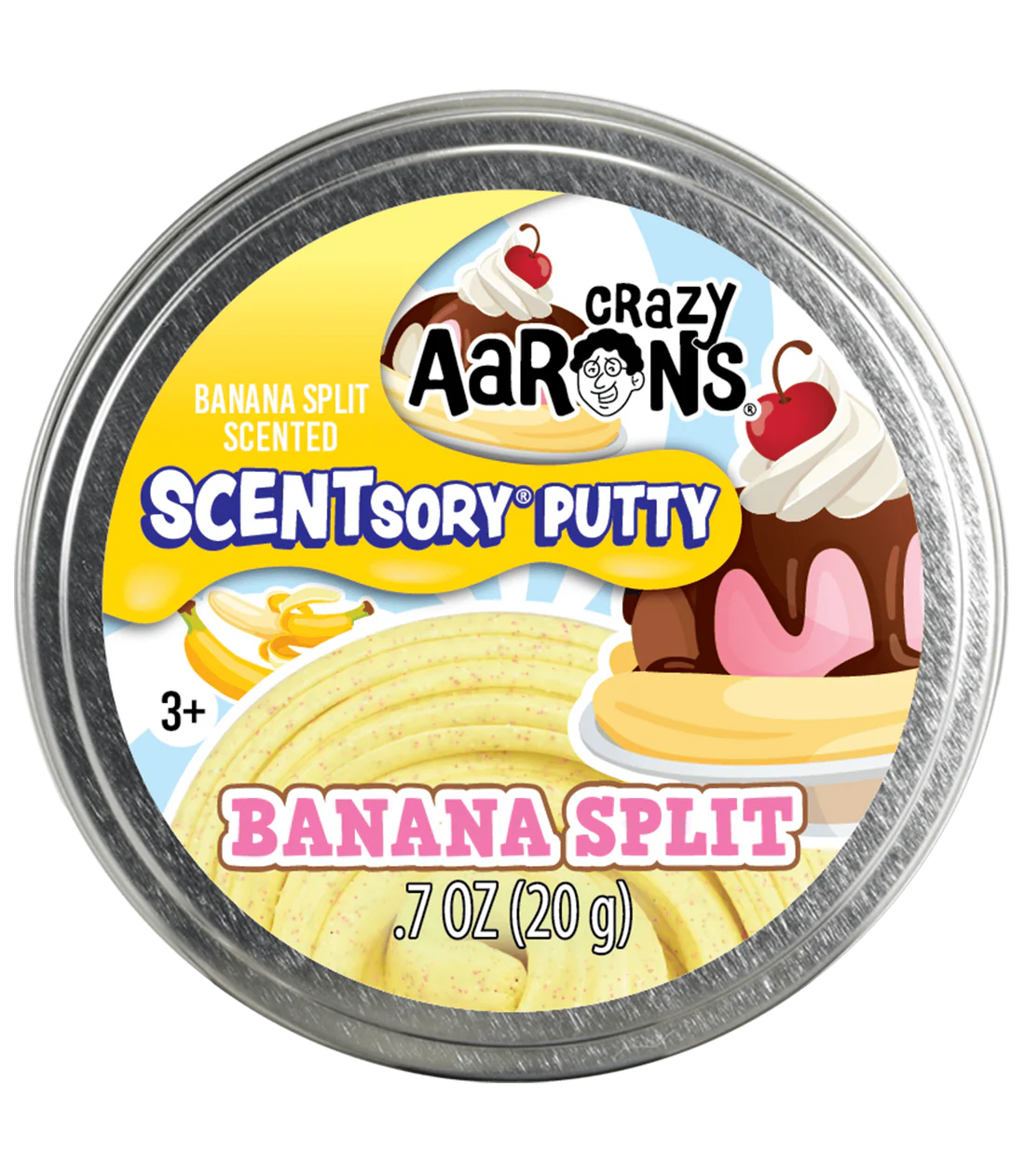 Crazy Aaron's: Banana Split - 2.75" SCENTsory Putty Tin