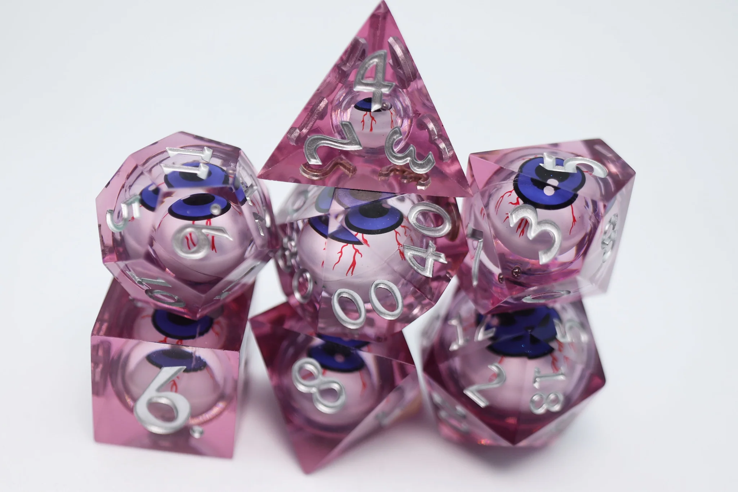 Foam Brain Games - Sharp Edge Moving Eye RPG Dice Set- Bloodshot
