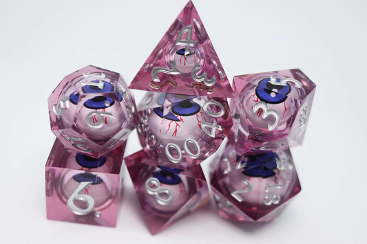 Foam Brain Games - Sharp Edge Moving Eye RPG Dice Set- Bloodshot