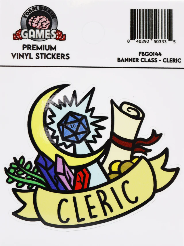 Foam Brain Games - Banner Class Sticker: Cleric