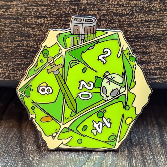 Gelatinous D20 Hard Enamel Pin -1.5"
