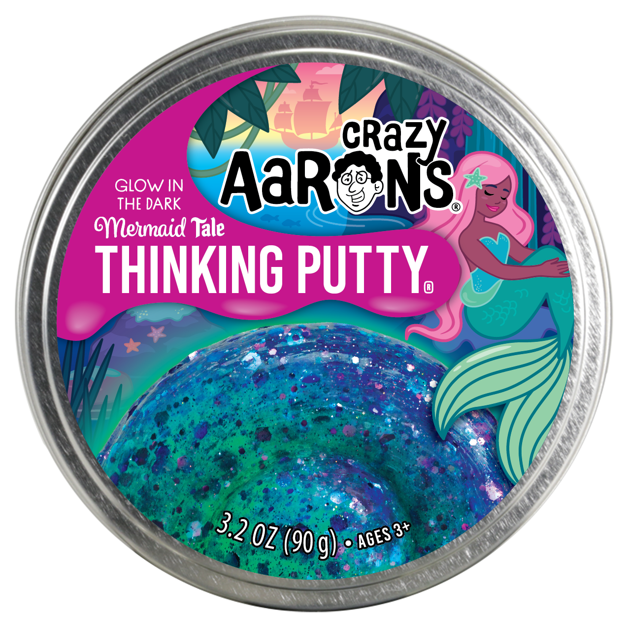 Crazy Aaron's: Mermaid Tail - Full Size 4" Thinking Putty Tin