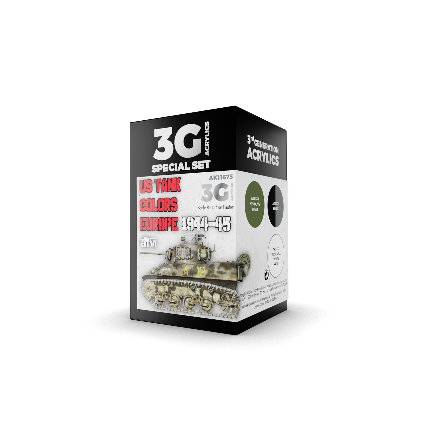 AK Interactive - 3G Special Set: US Tank Colors Europe 1944-45 (3ct)