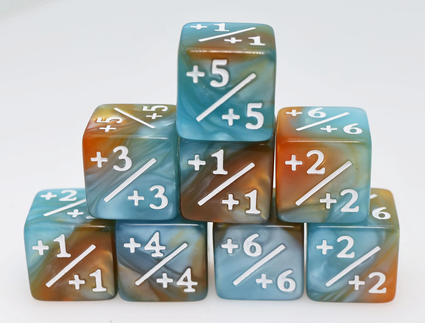 Foam Brain Games - +1/+1 Blue & Gold Counters for Magic - Set of 8