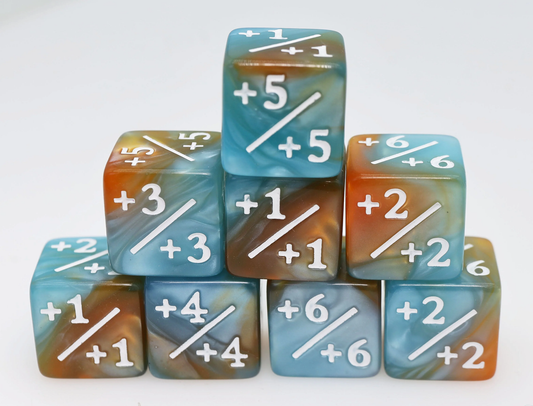 Foam Brain Games - +1/+1 Blue & Gold Counters for Magic - Set of 8