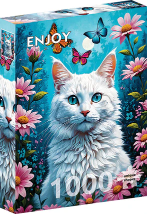 Enjoy -  White Cat Puzzle (1000 Piece)