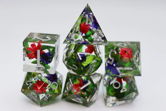 Foam Brain Games - Sharp Edge Resin RPG Dice Set: Harmonious Buds