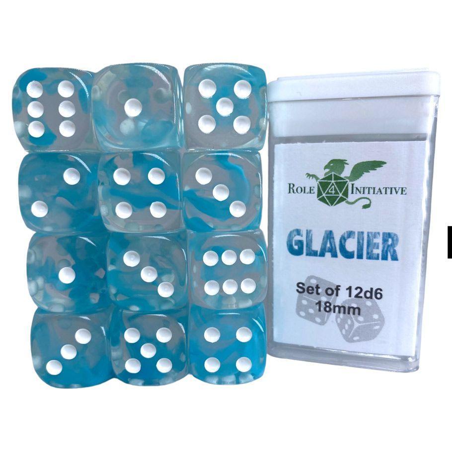 d6 Cube 18mm Diffusion Glacier (12 count)