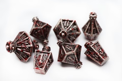 Foam Brain Games - Moonlit Lantern: Blood Splatter - Metal RPG Dice Set