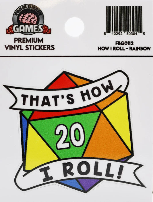 Foam Brain Games - That's How I Roll Sticker: Rainbow Pride