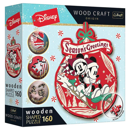 Trefl Wood Craft - Disney's Christmas Mickey Mouse Wooden Puzzle (160 Piece)