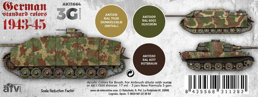 AK Interactive - 3G Special Set: German Standard Colors 1943-45 (3ct)